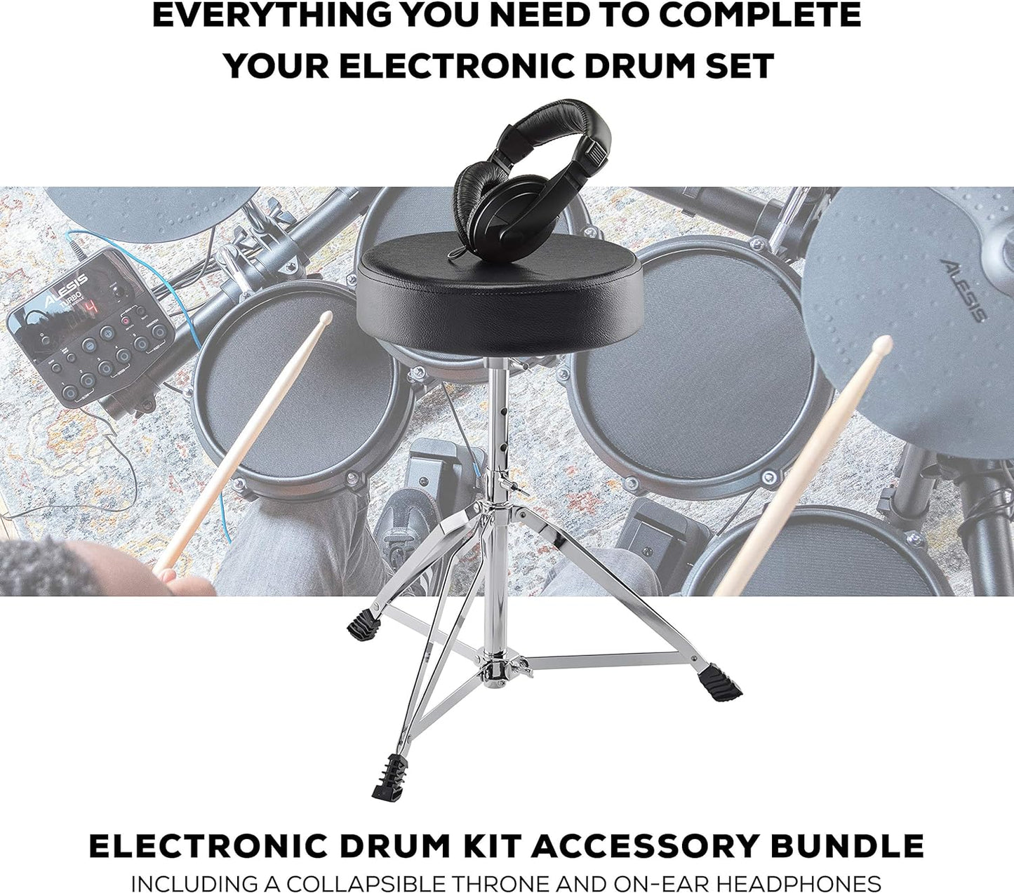 Alesis Turbo Mesh Kit- Electric Drum Set With Over 100 Sounds Mesh Drum Pad