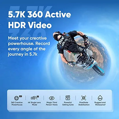 Insta360 X3 Motorcycle Kit- Waterproof 360 Action Camera With 1/2 In. 48MP Sensors