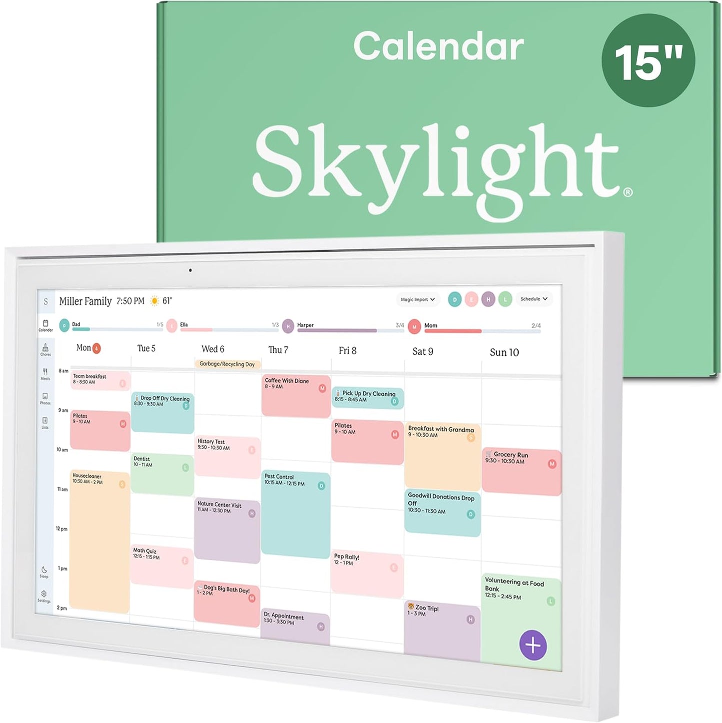 Skylight 15 In. Digital Calendar And Chore Chart, Wall Mount