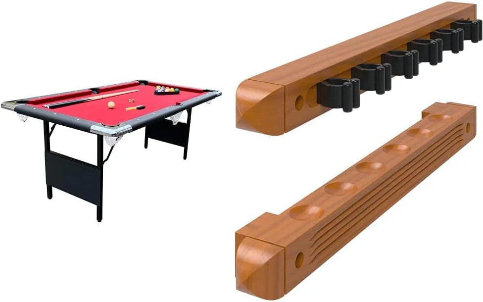 6 Ft. Portable Pool Table, Adults Folding Billiards Tables For Game Room With Easy Foldable Storage, Includes Full Set Of Billiard Balls, Cues