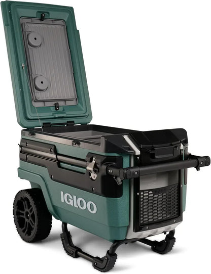 70Qt Wheeled Cooler Insulated Hard Shell Ice Chest