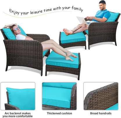 Leveleve Balcony Furniture 5 Piece Patio Conversation Set