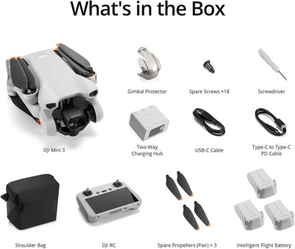 DJI Mini 3, Drones With Camera For Adults 4K, 38-min Flight Time, Up To 32800 Ft, 10km Video Transmission, True Vertical Shooting