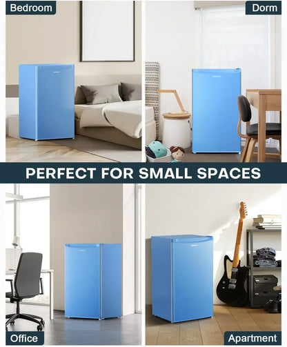 Upstreman 3.2 Cu. Ft. Mini Fridge Freezer Single Door Fridge Dorm Fridge Adjustable Thermostat