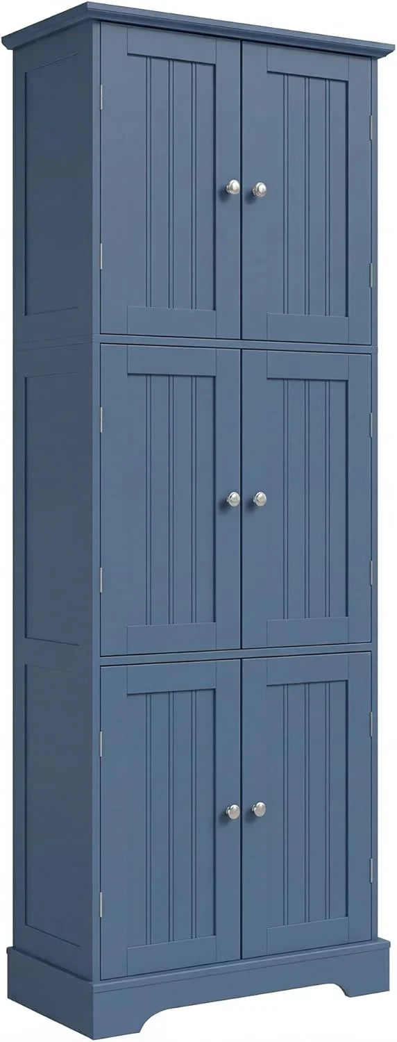 ChooChoo Tall Bathroom Storage Cabinet With 6 Doors, Freestanding Floor Cabinet