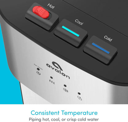 Limited Edition Self Cleaning Water Cooler Water Dispenser- 3 Temperature Settings- Hot, Cold And Room Water, Stainless Steel Construction