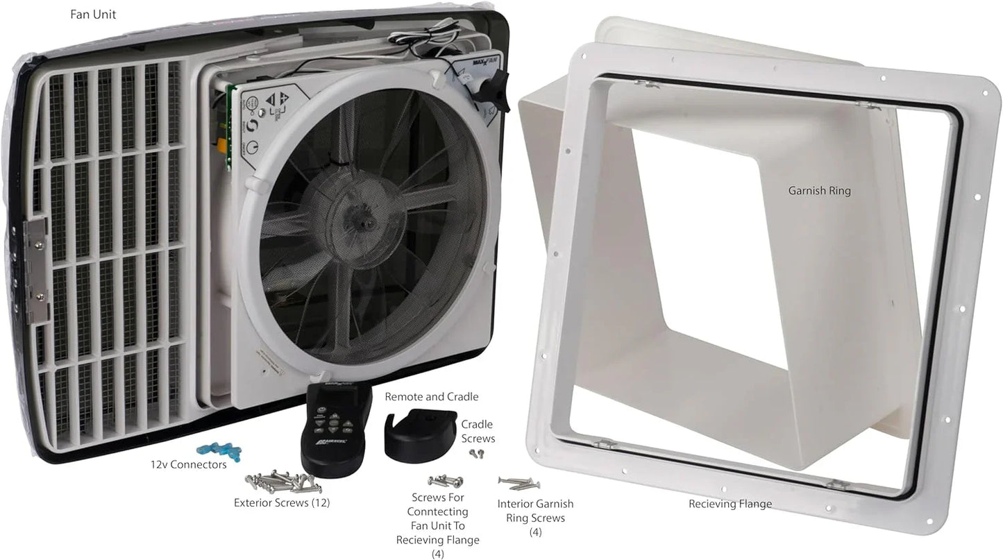 Air 00-07500K MaxxFan Deluxe With Remote- Smoke, Black
