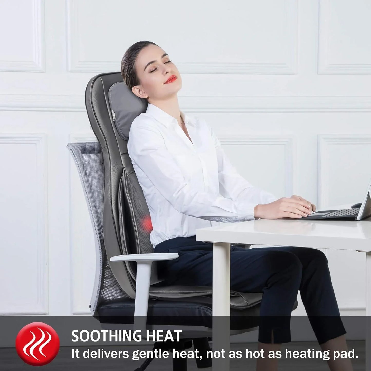 Comfier Massager Chair With Heat Shiatsu Neck Back Massager Portable With Compress And Rolling Massage Chair Pad For Full Back Neck And