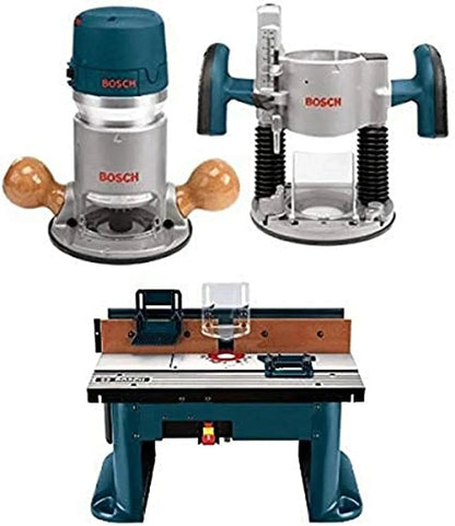 Bosch 1617EVSPK Wood 12 Amp Router Tool Combo Kit- 2.25 Horsepower Plunge Router And Fixed Base With A Variable Speed
