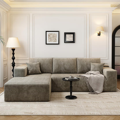 107.5 In. Cloud Modular Sectional Sofa Couch With L-Shape Chaise, Modern Minimalist Upholstered Couches For Living Room Bedroom