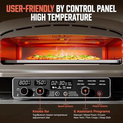 Big Horn 14 In. Electric Pizza Oven, Countertop, Stainless Steel