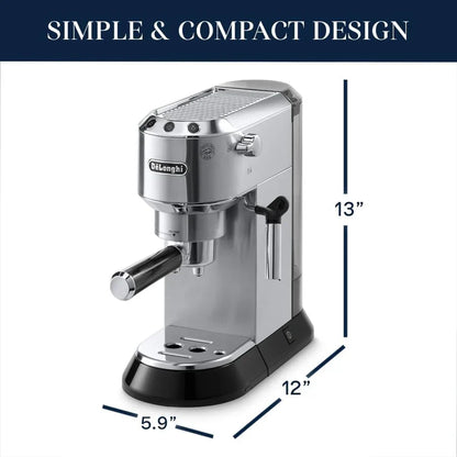 De'Longhi Dedica Espresso Machine With Manual Milk Frother