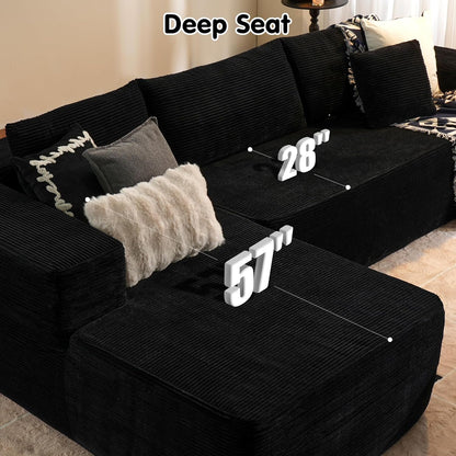 Ovios 104 In. Cloud Sectional Couch With L-Shape Chaise, Modern Modular Sofa With Deep Seat, Upholstered Couches For Living Room Bedroom