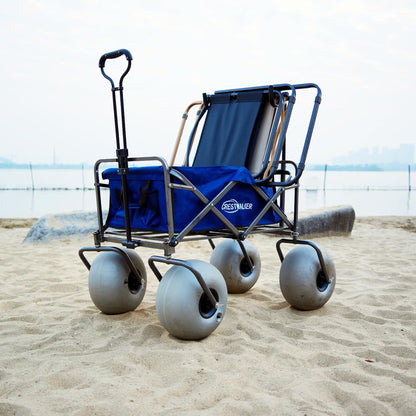 Beach Cart With 13 In. Balloon Wheels, Chair Racks And Pump Included