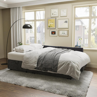 VanAcc Sofa Bed, Sleeper Sofa With Storage Chaise 2-in-1 Pull Out Couch Living Room