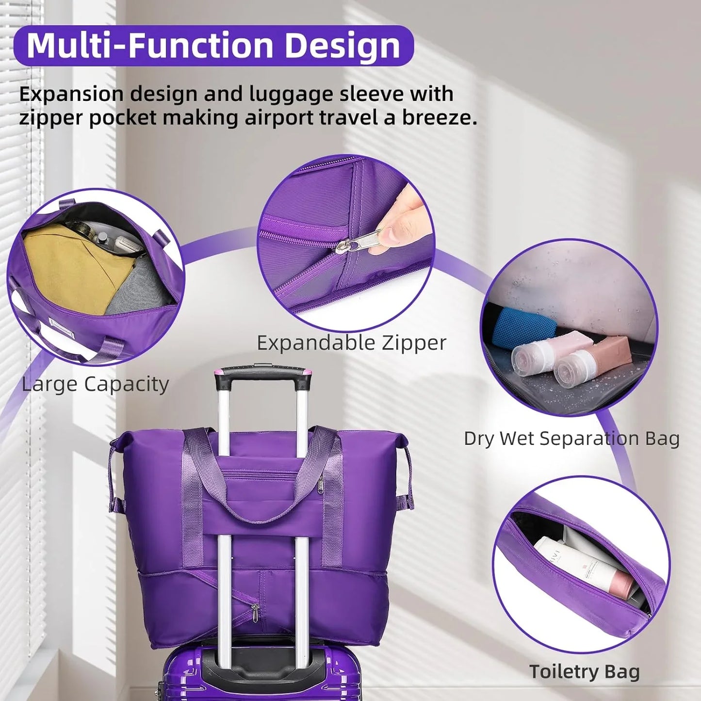 6-piece Luggage Set, Expandable Hardshell Suitcase Set With Spinner Wheels, Lightweight Rolling Luggage Set