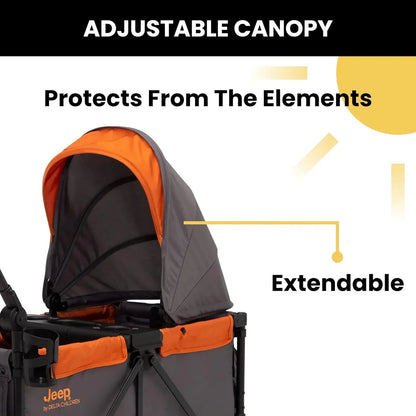 Jeep Sport All-Terrain Stroller Wagon By Delta Children Includes Canopy Parent Organizer