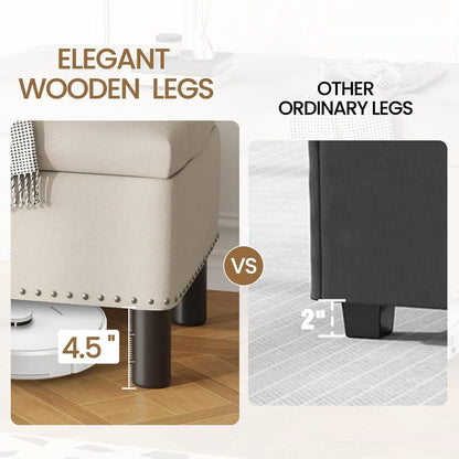 Furniliving Modern Storage Ottoman Bench