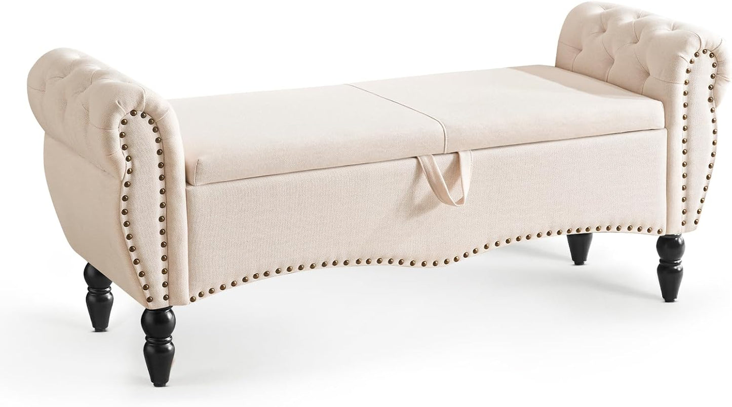 Furniliving Modern Storage Ottoman Bench