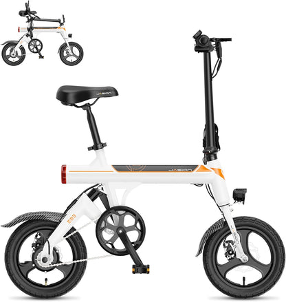 Jasion EB3 Electric Bike Adults 21mph, 500W Peak Motor, 270Wh Battery, Rear Suspension, 3 Levels Assist