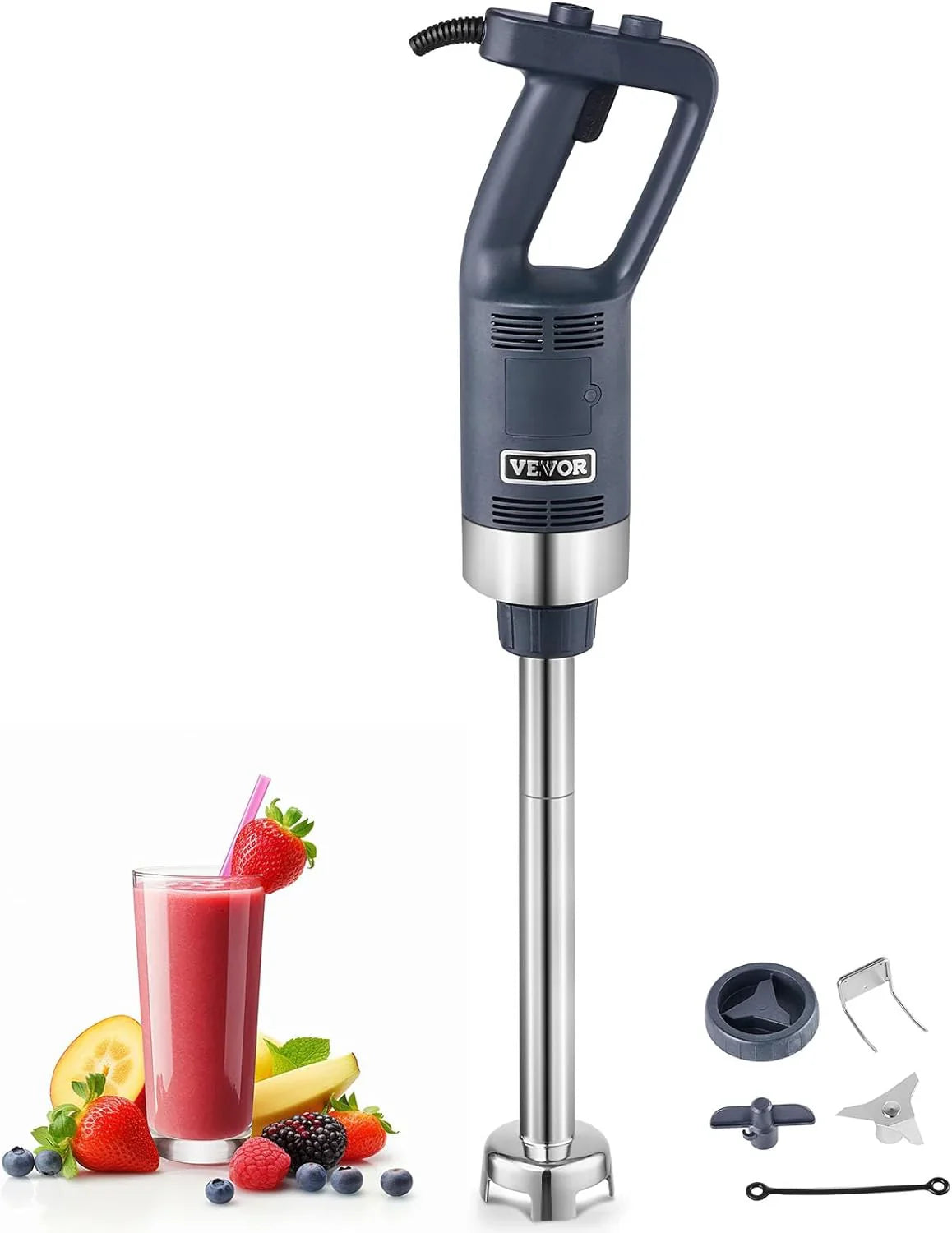 Vevor Commercial Immersion Blender, 750W 20 In. Heavy Duty Hand Mixer, Variable Speed Kitchen Stick Mixer With 304 Stainless Steel Blade