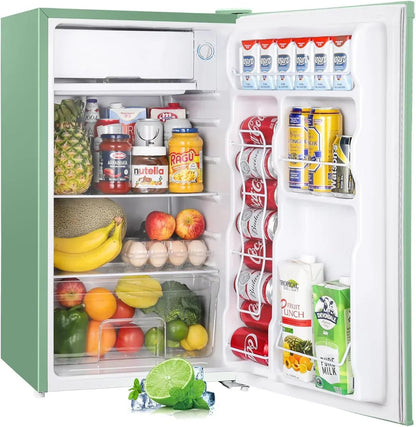 Upstreman 3.2 Cu. Ft. Mini Fridge Freezer Single Door Fridge Dorm Fridge Adjustable Thermostat