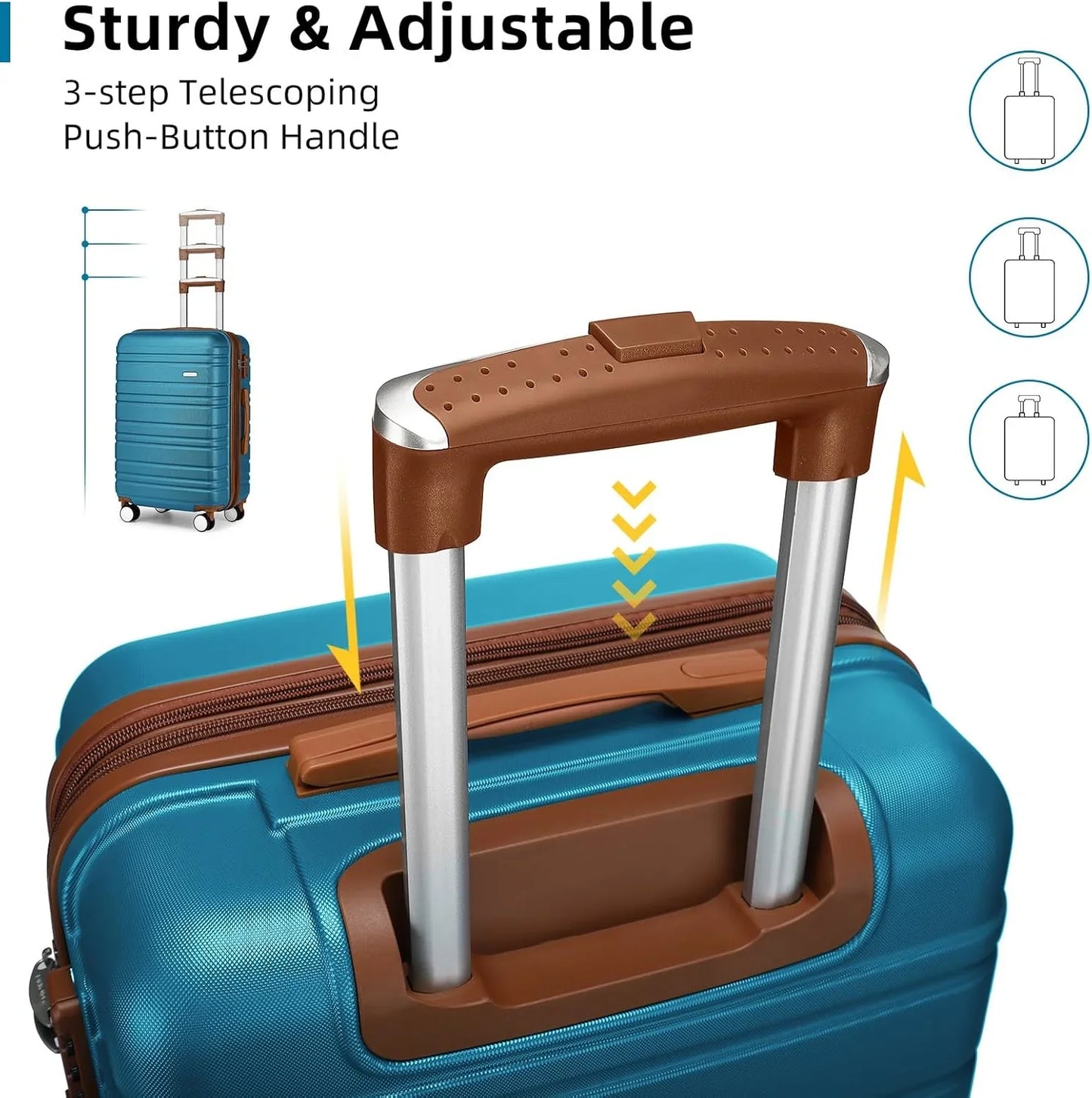 6-piece Luggage Set, Expandable Hardshell Suitcase Set With Spinner Wheels, Lightweight Rolling Luggage Set