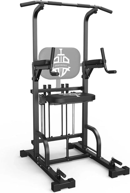 Sportsroyals Power Tower Pulp Up Bar Station, 450 Lbs Stable Suspended Immersion Tilt Station