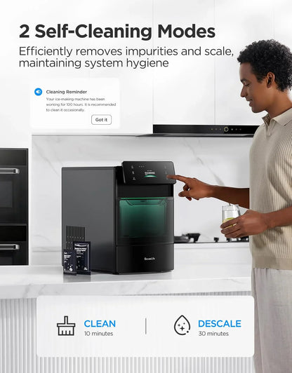 GoveeLife Smart Nugget Ice Maker Pro, 60lbs Daily, 6-Minute First Ice, 40dB Ultra-Quiet With AI NoiseGuard, App And Voice Control, Self-Clean
