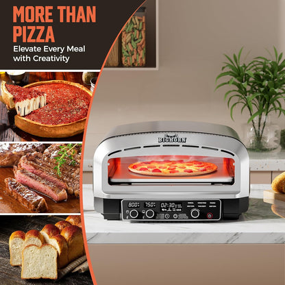 Big Horn 14 In. Electric Pizza Oven, Countertop, Stainless Steel