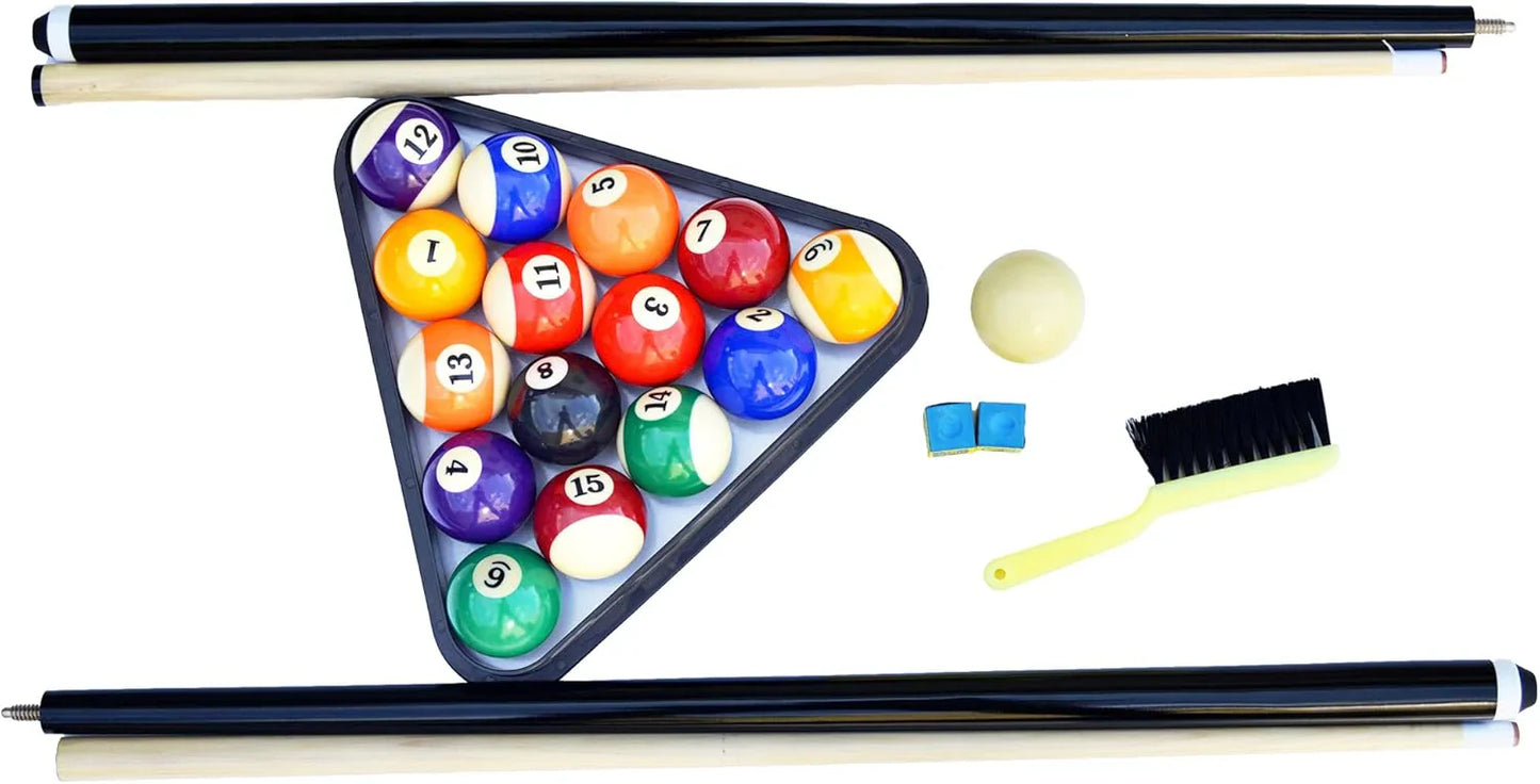 6 Ft. Portable Pool Table, Adults Folding Billiards Tables For Game Room With Easy Foldable Storage, Includes Full Set Of Billiard Balls, Cues