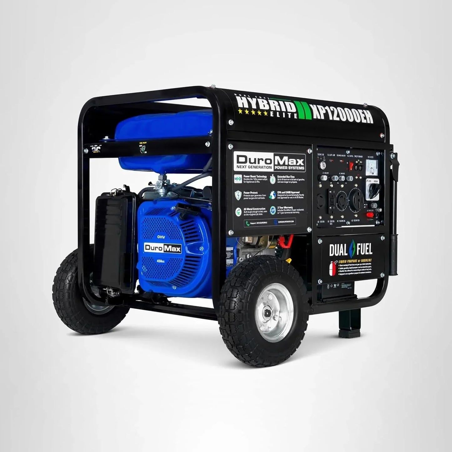 DuroMax XP13000EH 13,000-Watt Dual Fuel Portable Generator Gas And Propane Electric Start