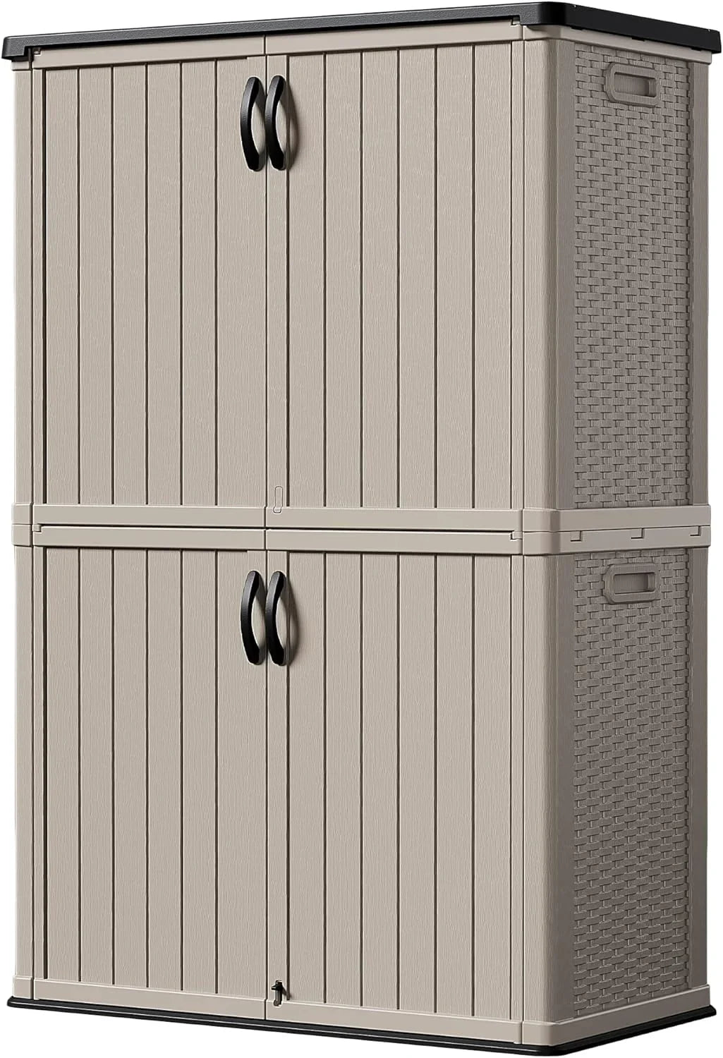 Devoko Outdoor Storage Cabinet 26 Cu. Ft. With Lockable Doors, Horizontal Storage Shed Waterproof Patio Tools Storage Box For Sofa Cushions