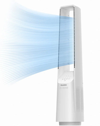 Pelonis 40 In. Smart Bladeless Fan For Bedrrom- Tower Fan, Alexa/Google/WiFi, DC Motor, 6 Speeds, 4 Modes, Remote, 7H Timer, 90掳 Oscillation