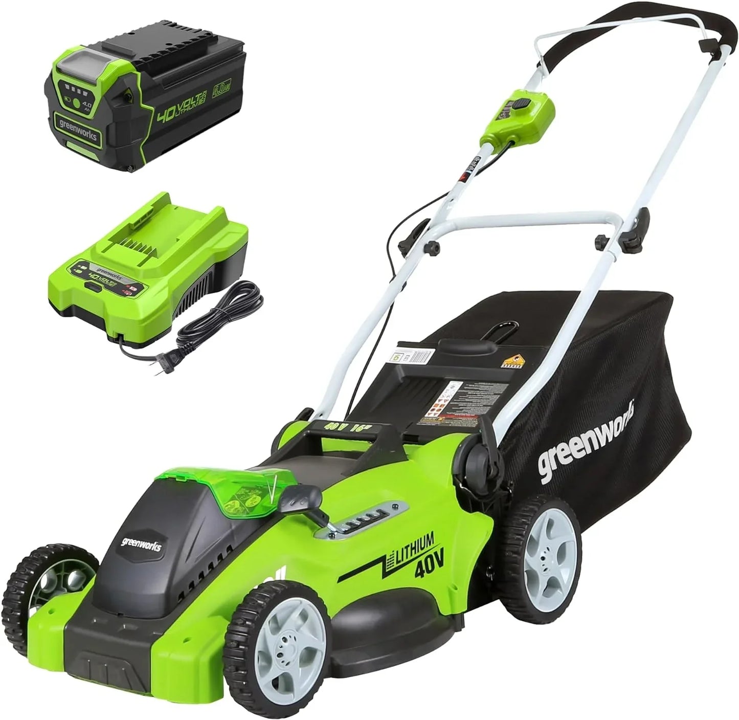 Greenworks 40V 21 In. Self-Propelled Cordless Lawn Mower Brushless Motor, 5.0Ah Battery
