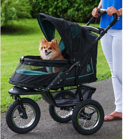 No-Zip Nv Pet Stroller For Cats/Dogs Zipperless Entry Easy One-Hand Fold Gel-Filled Tires Plush Pad Plus Weather Cover Included 3 Colors
