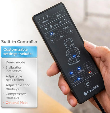 Comfier Massager Chair With Heat Shiatsu Neck Back Massager Portable With Compress And Rolling Massage Chair Pad For Full Back Neck And