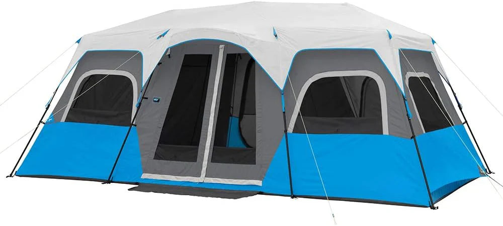 Instant Cabin Tents With LED Lights, 6 Person/9 Person/12 Person Family Multi Room Lighted Pop Up Tents For Camping