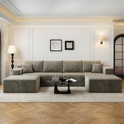 107.5 In. Cloud Modular Sectional Sofa Couch With L-Shape Chaise, Modern Minimalist Upholstered Couches For Living Room Bedroom
