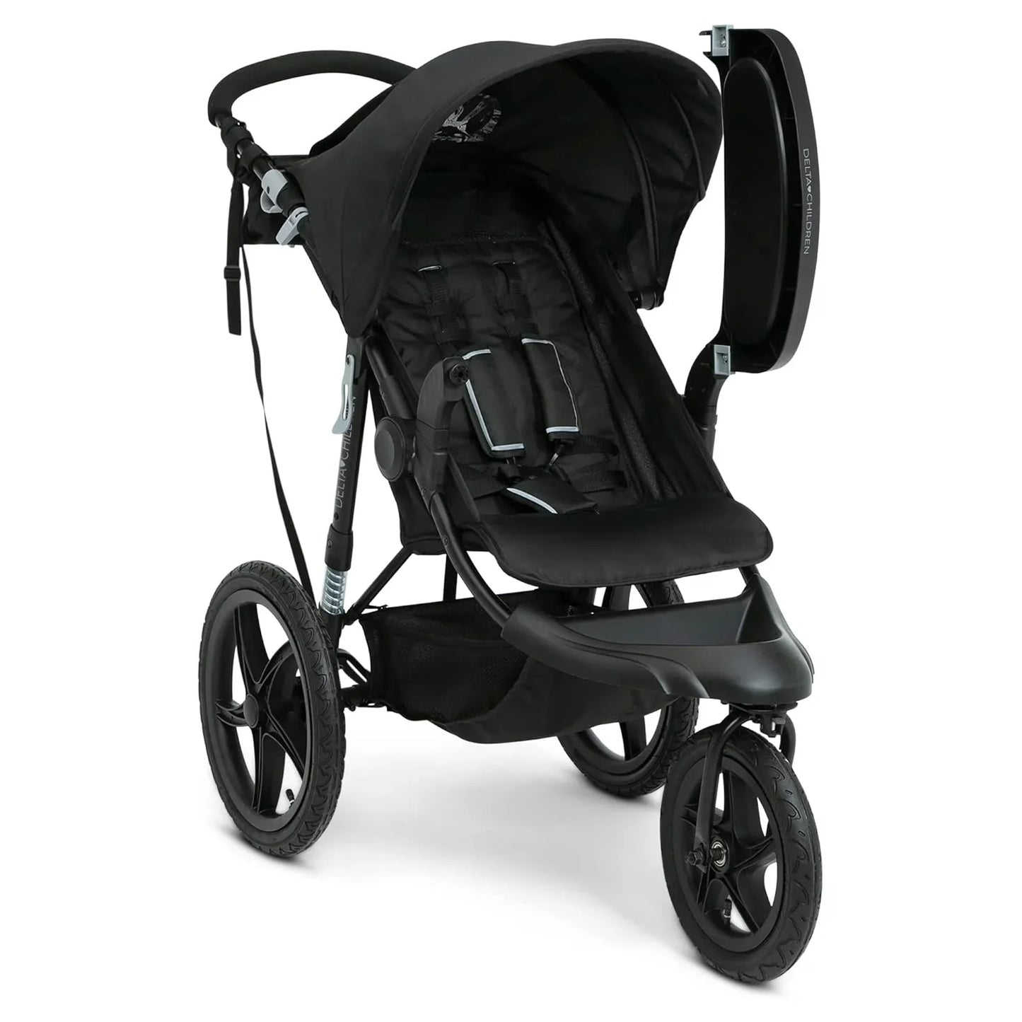 Delta Children Apollo Jogging Stroller Shock Absorbing Frame With Large Canopy Recline