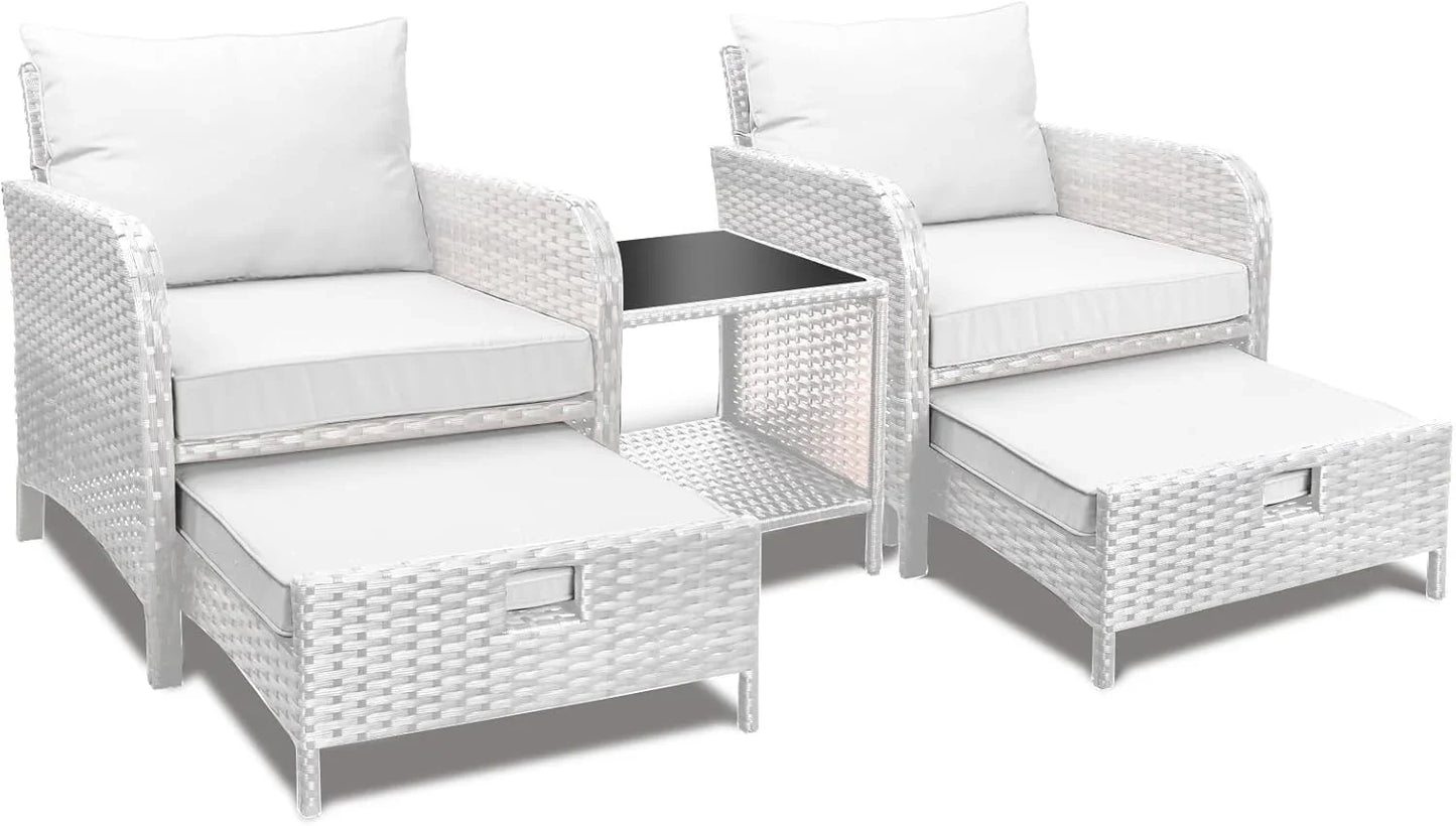 Leveleve Balcony Furniture 5 Piece Patio Conversation Set