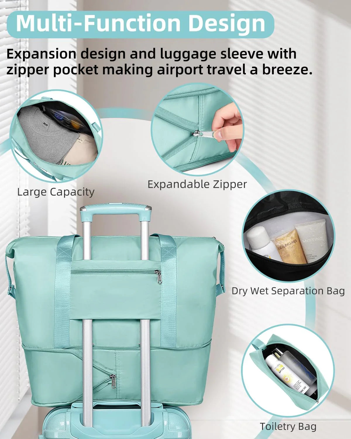 6-piece Luggage Set, Expandable Hardshell Suitcase Set With Spinner Wheels, Lightweight Rolling Luggage Set