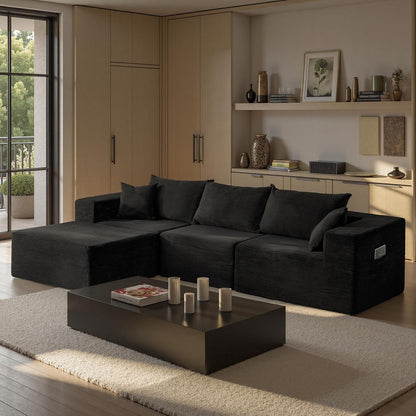 Cloud Sectional Couch With L-Shape Chaise, Modern Modular Sofa With Deep Seat, Upholstered Couches For Living Room Bedroom, No Assembly Required