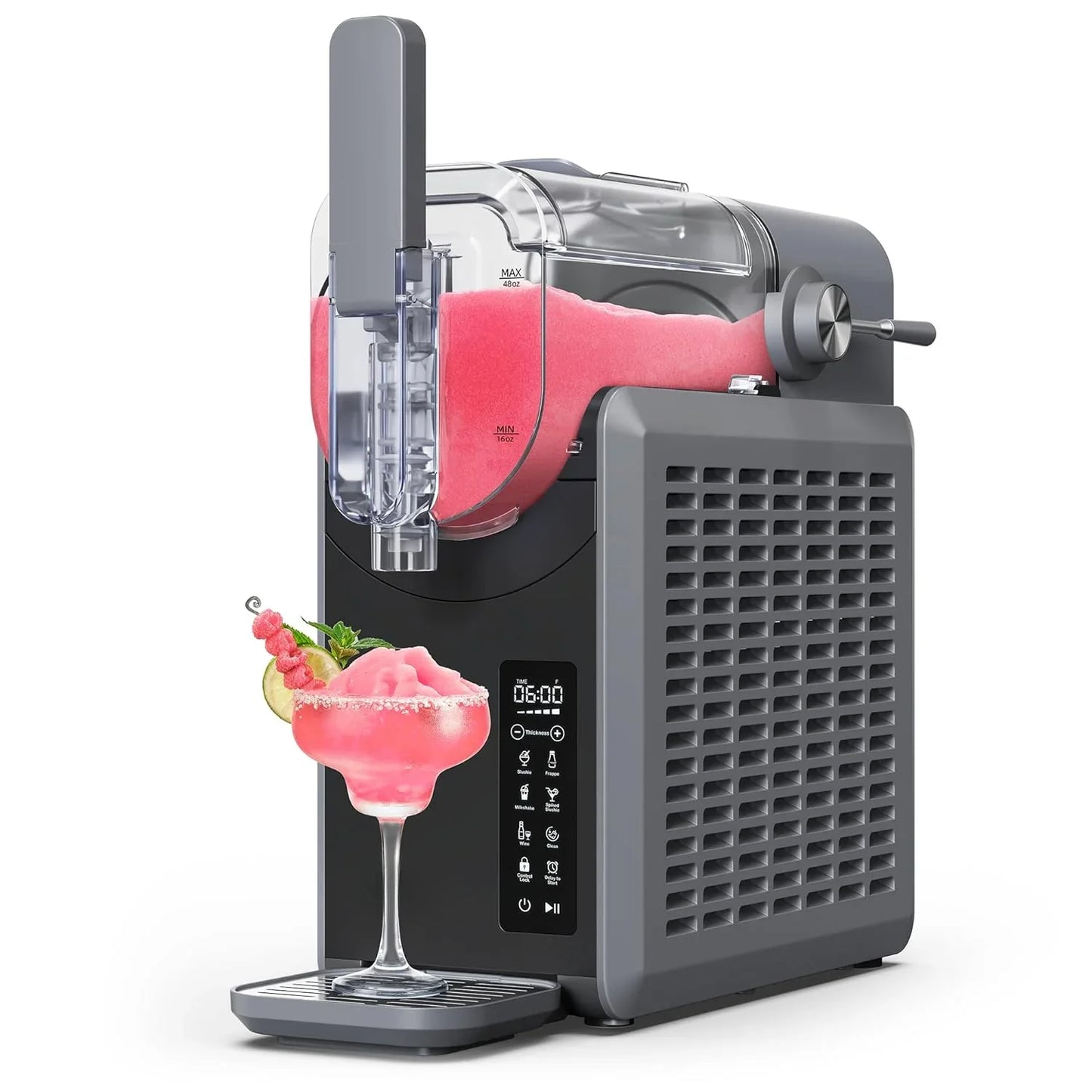 Slushie Machine- Professional Frozen Drink Maker No Ice Needed- 70 Oz Slushy Machine For Home With LED Display- One-Touch Reservation And 6