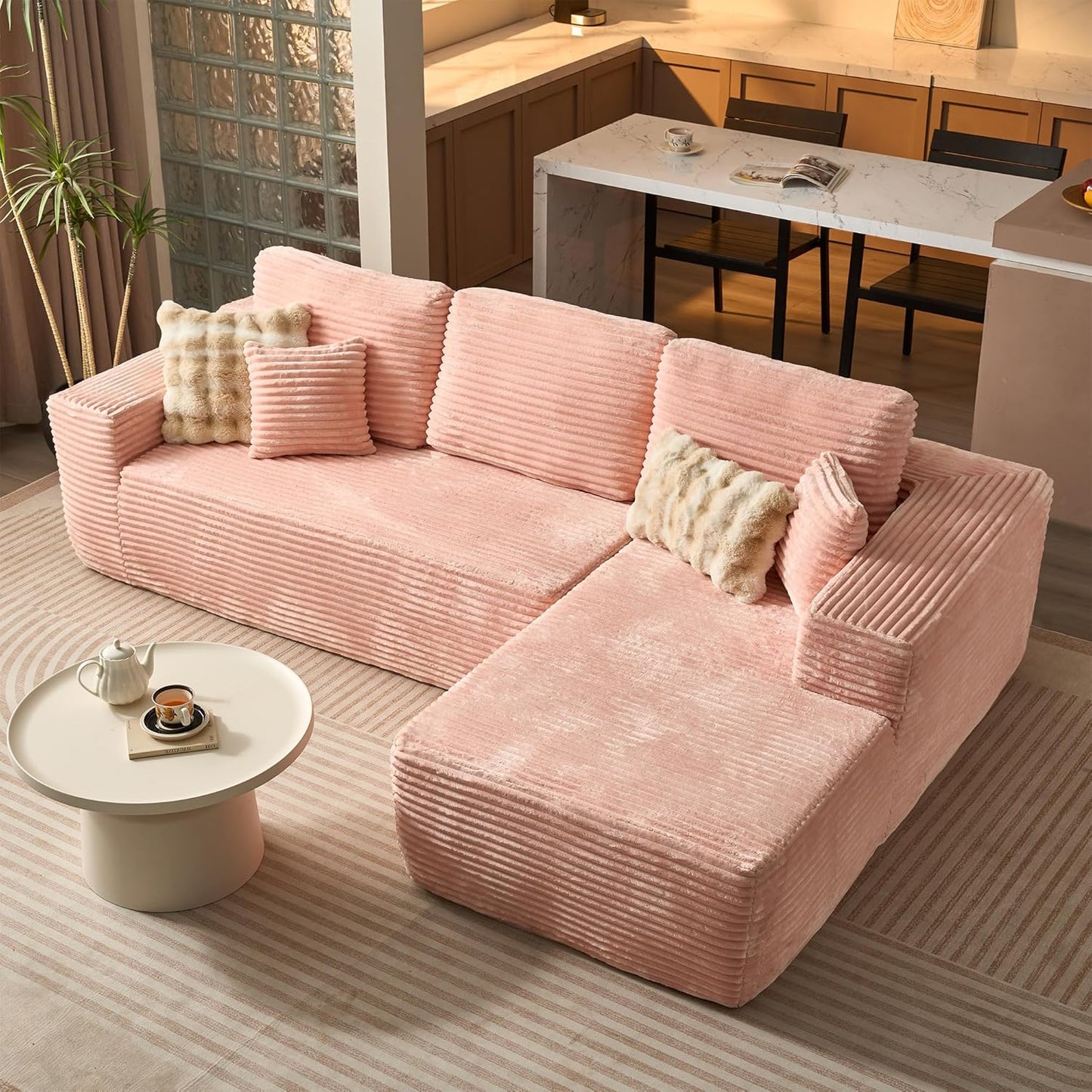 Ovios 104 In. Cloud Sectional Couch With L-Shape Chaise, Modern Modular Sofa With Deep Seat, Upholstered Couches For Living Room Bedroom