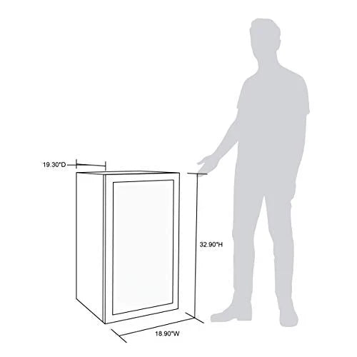 Beverage Refrigerator Cooler, 126 Cans Free Standing With Right Hinge Glass Door