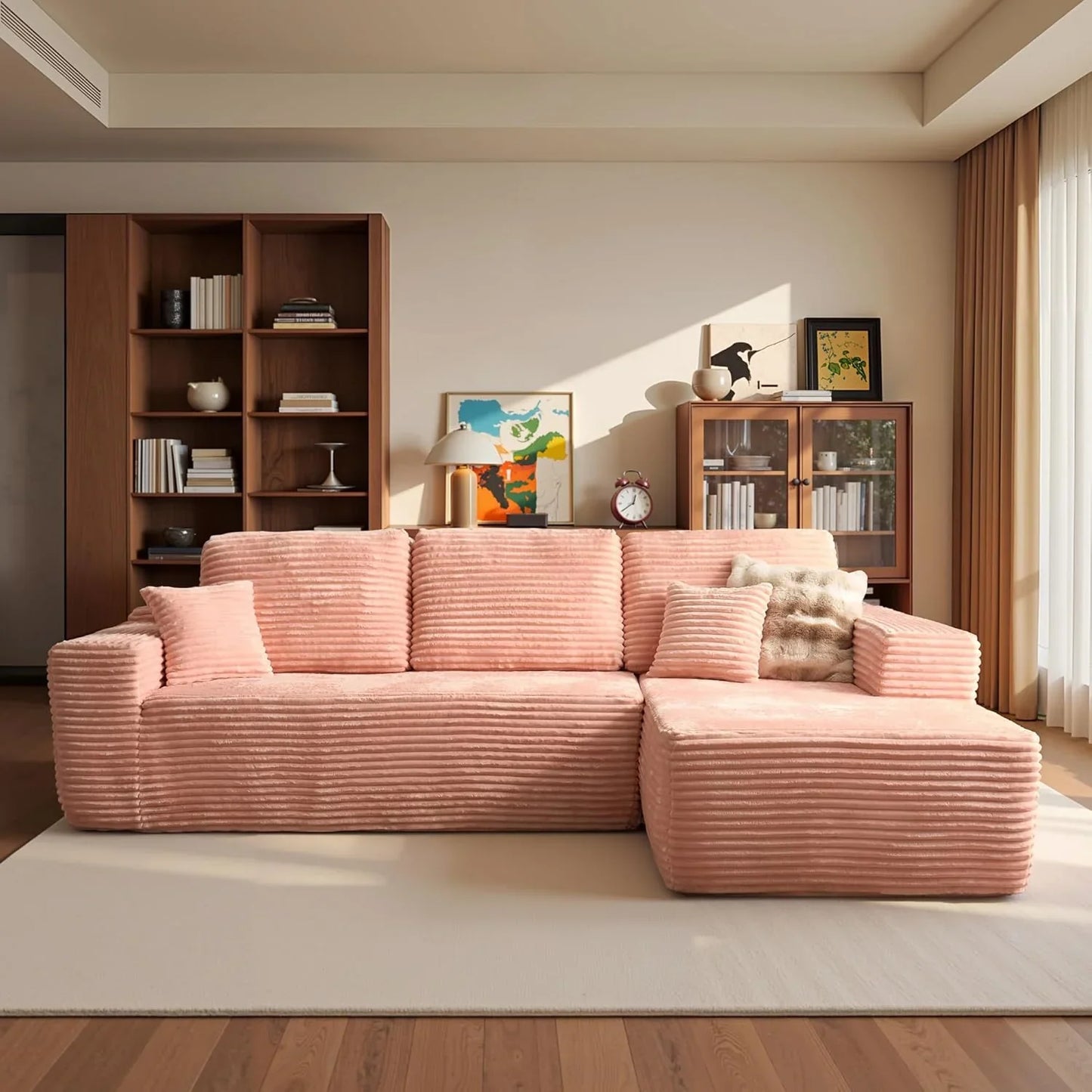 Ovios 104 In. Cloud Sectional Couch With L-Shape Chaise, Modern Modular Sofa With Deep Seat, Upholstered Couches For Living Room Bedroom