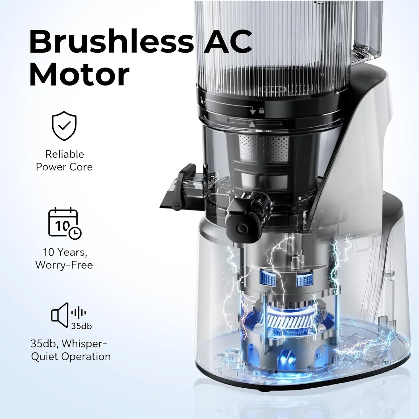 EanOruus Juicer Machines, 3-in-1 Cold Press Juicer With Extra Large Chute 100 Oz Large Capacity