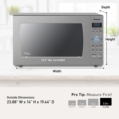 Panasonic NN-SN966S 2.2 Cu. Ft. 1250W Stainless Steel Microwave Oven With Inverter And Genius Sensor, Countertop/Built-In