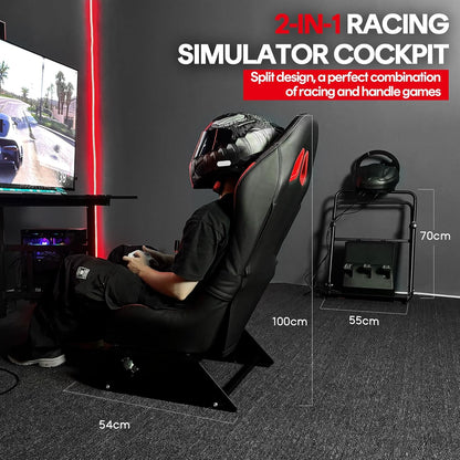 Racgting Racing Simulator Cockpit, Foldable Seat, Logitech/Thrustmaster